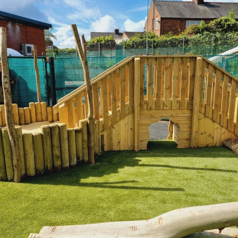 Bespoke Rustic Timber Bridge for EYFS