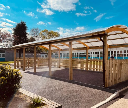 Outdoor Timber Bike Shelter for Schools
