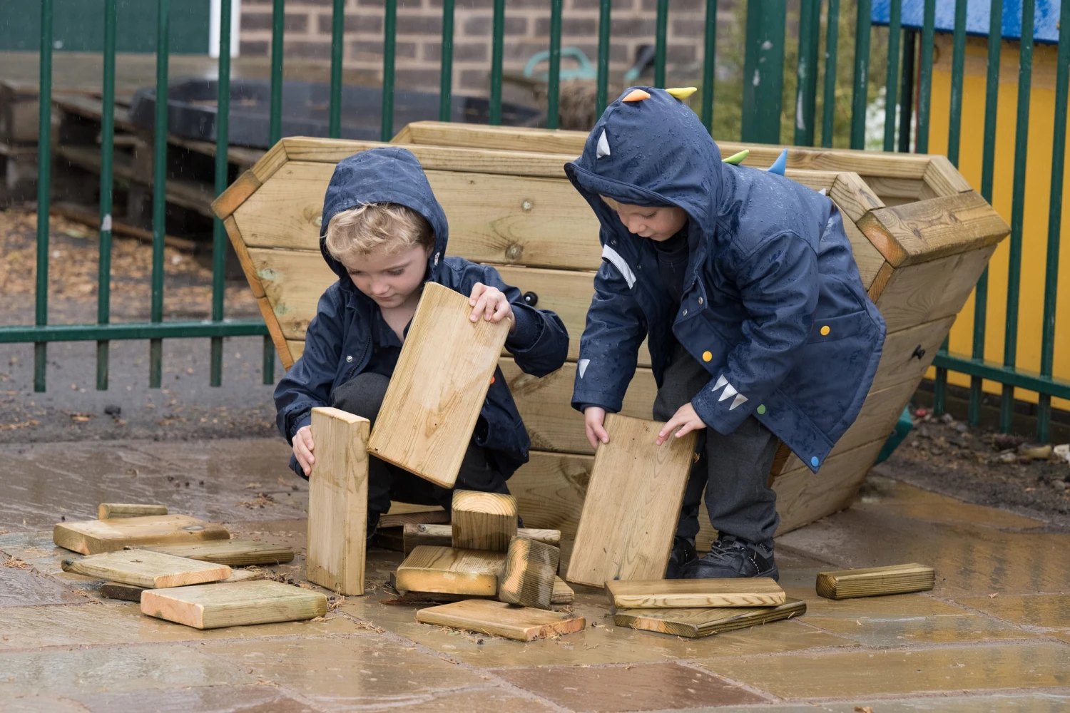 Wooden Skip and Blocks